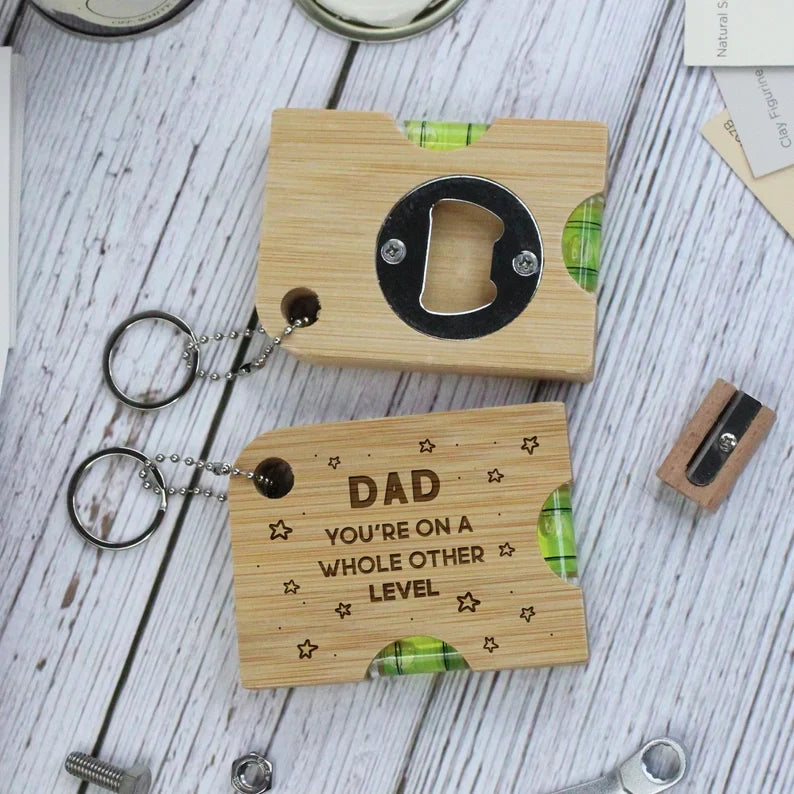 HenryCustoms Personalized Custom Wooden Spirit Level Bottle Opener