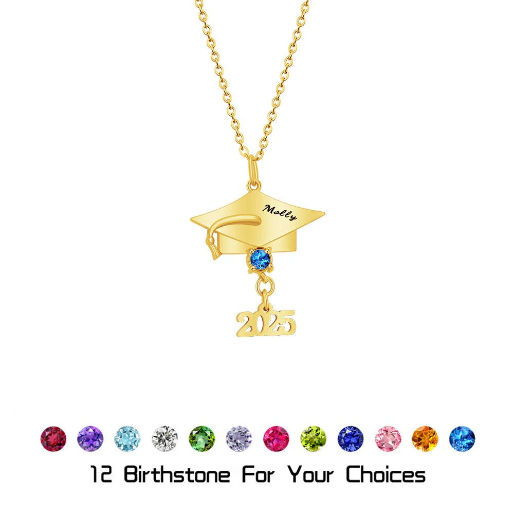 HenryCustoms Personalized Graduation Cap Necklace