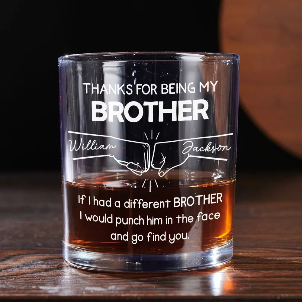 HenryCustoms Engraved Whiskey Glass Gift for Brother - Personalized Present
