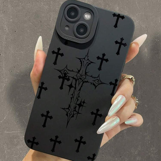 HenryCustoms™ Black Cross Frosted Phone Case