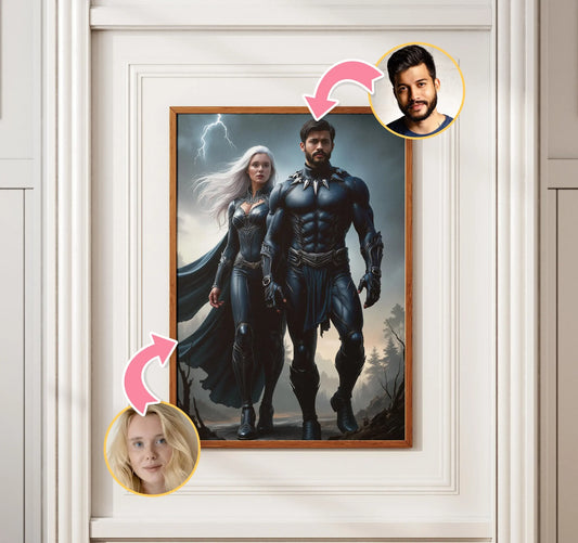 HenryCustoms Custom Superhero Couple Portrait from Photo