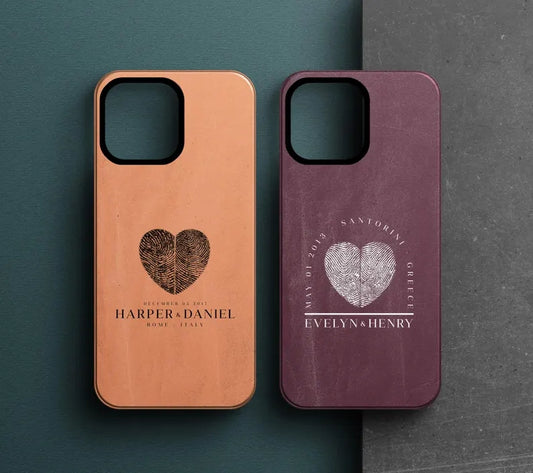 HenryCustoms Custom Fingerprint Phone Case Gift for Wife Husband