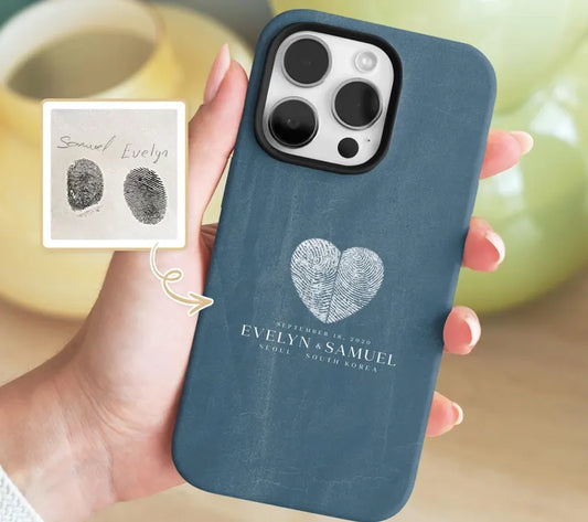 HenryCustoms Custom Fingerprint Phone Case Gift for Wife Husband
