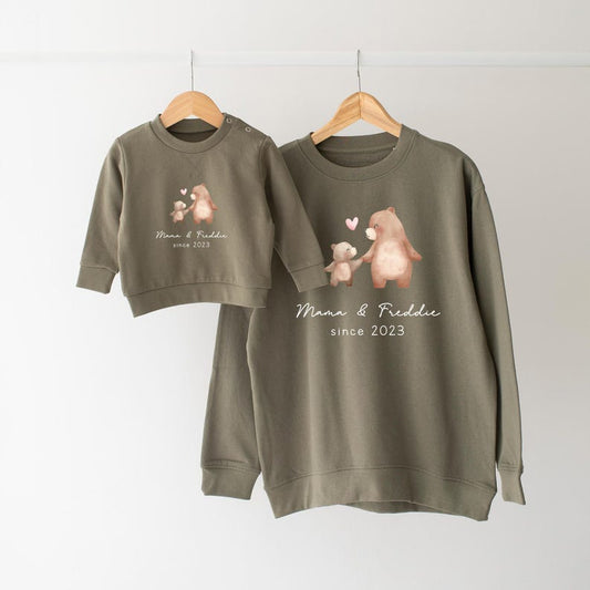 Personalised Matching Mummy and Mini Sweatshirts