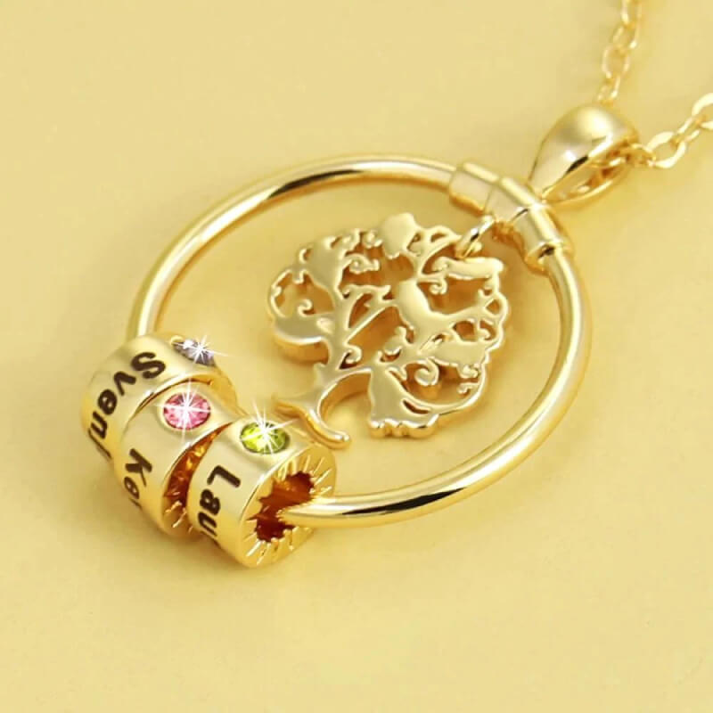 HenryCustoms Personalized Family Tree Necklace With Children's Names