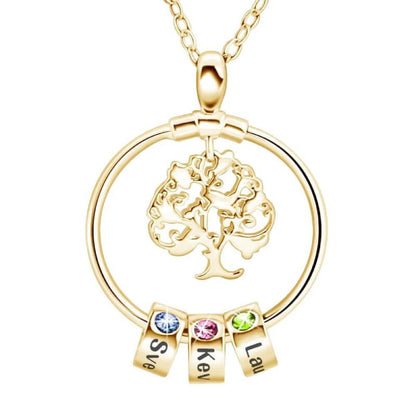 HenryCustoms Personalized Family Tree Necklace With Children's Names