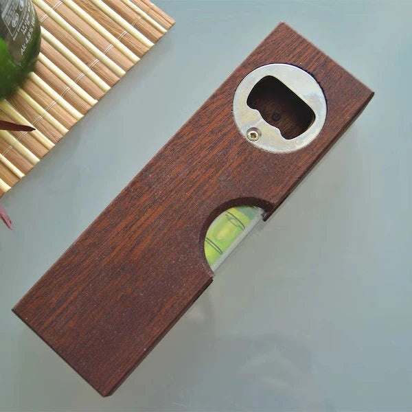 HenryCustoms Personalized Custom Wooden Spirit Level Bottle Opener
