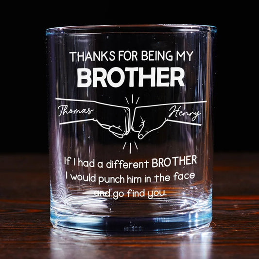 HenryCustoms Engraved Whiskey Glass Gift for Brother - Personalized Present